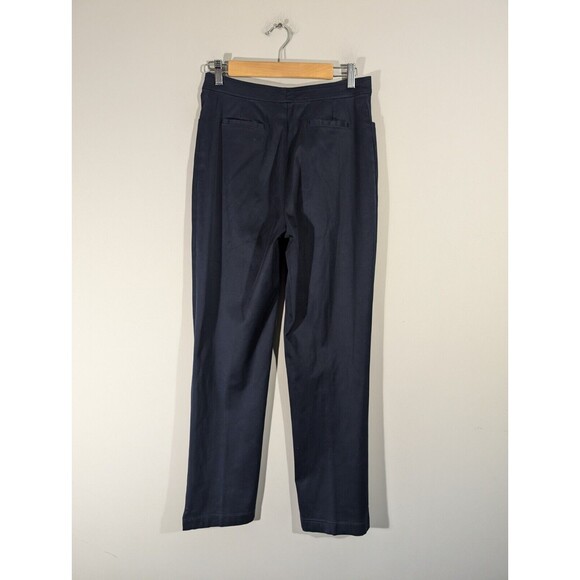 St. John Sport Pants Women Sz 6 Navy Straight Leg High Rise Work Office Career - Picture 2 of 9
